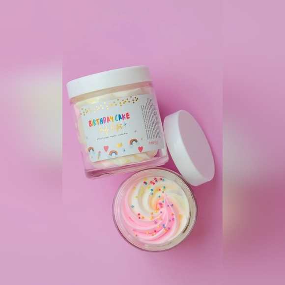 NEW 8oz AMNH Aminnah Birthday Cake Whipped Body Butter Sprinkles Pink White Bath - Picture 1 of 11